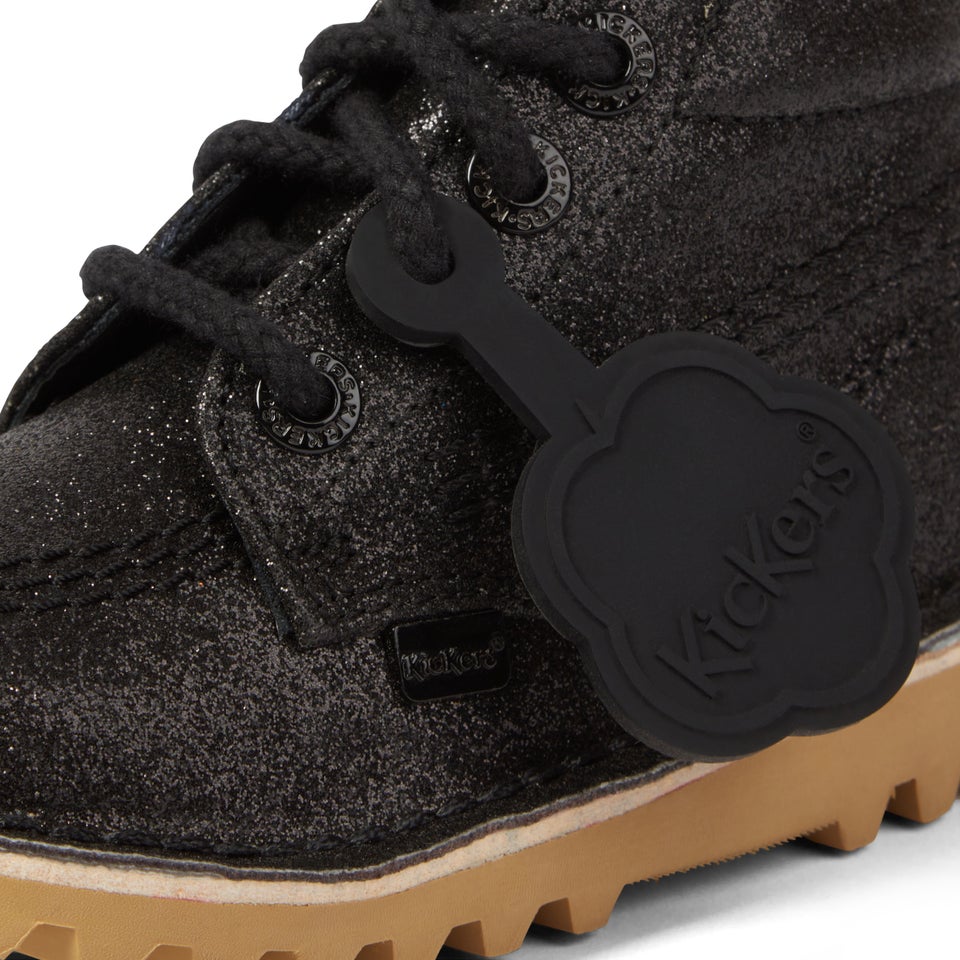 Infant Girls Kick Hi Glitter Textile Black