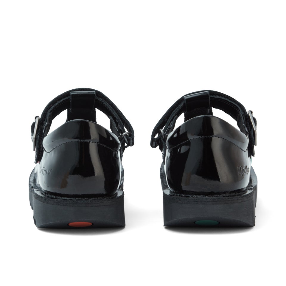 Youth Womens Kick T Bar Patent Leather Black