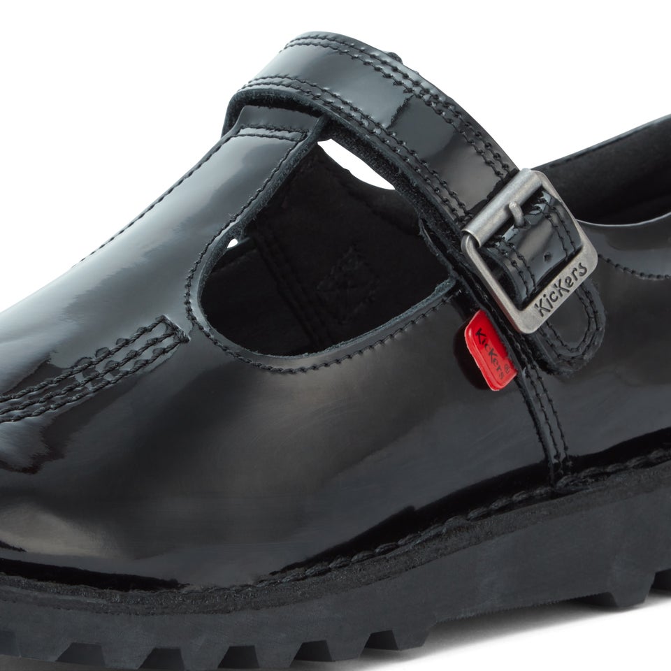 Youth Womens Kick T Bar Patent Leather Black