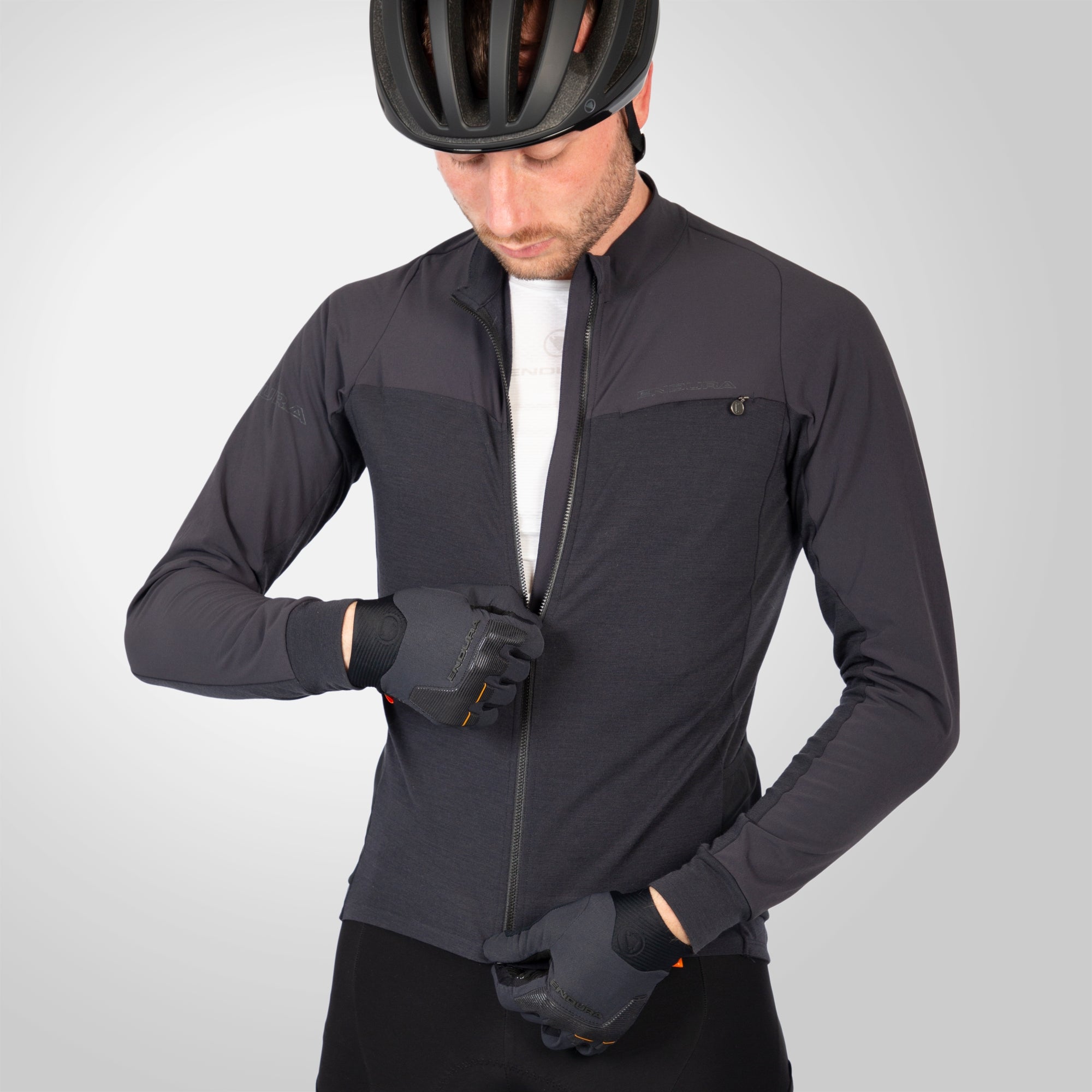 Men's GV500 Merino Blend L/S Jersey - Black | Endura US