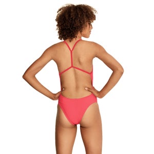 Women's Radiating Splice T-Back One Piece Pink