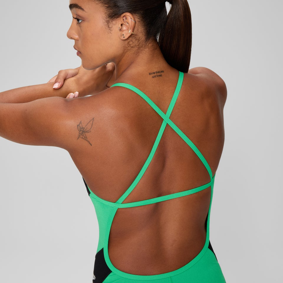 Women's Edge Splice Crossback One Piece Black/Green