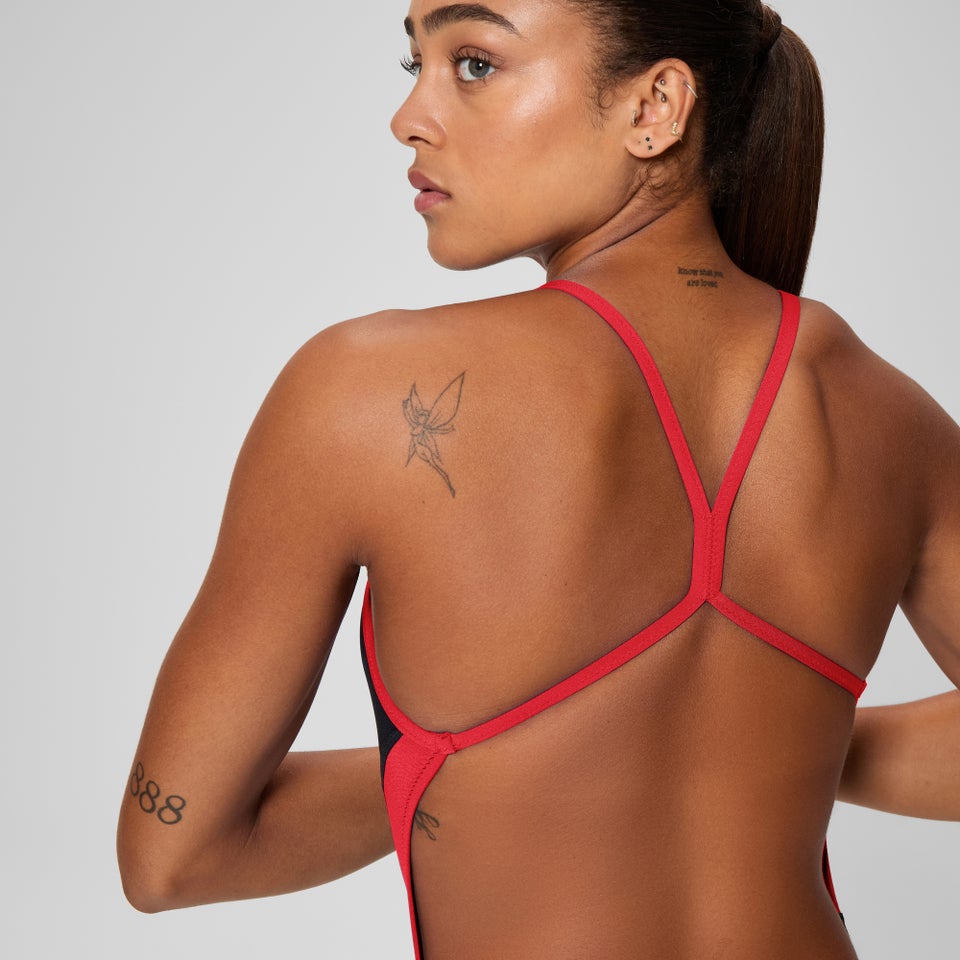 Women's Edge Splice One Back One Piece Black/Red