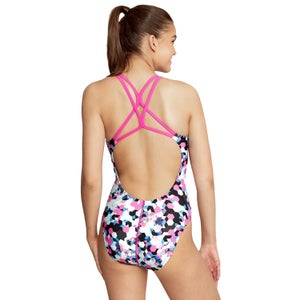 Women's Printed Thin Strap One Piece Purple