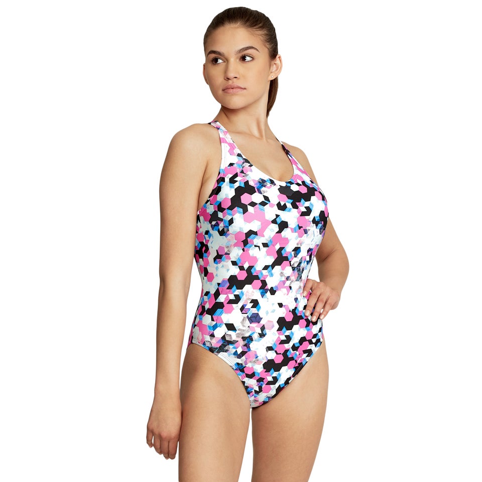 Women's Printed Thin Strap One Piece Purple