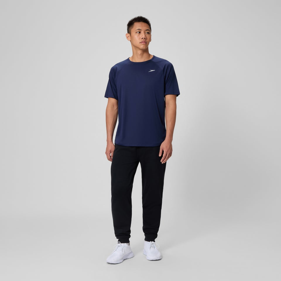 Men's Speedo Short Sleeve Swim Rashguard Navy