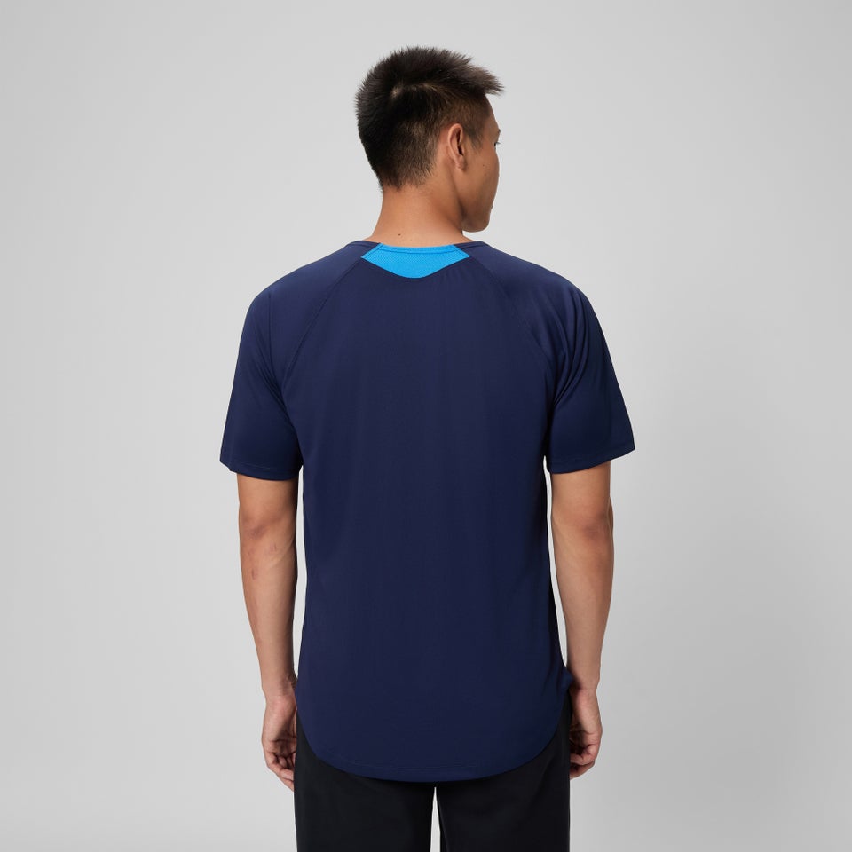 Men's Speedo Short Sleeve Swim Rashguard Navy