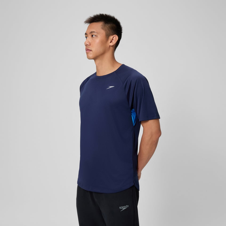 Men's Speedo Short Sleeve Swim Rashguard Navy