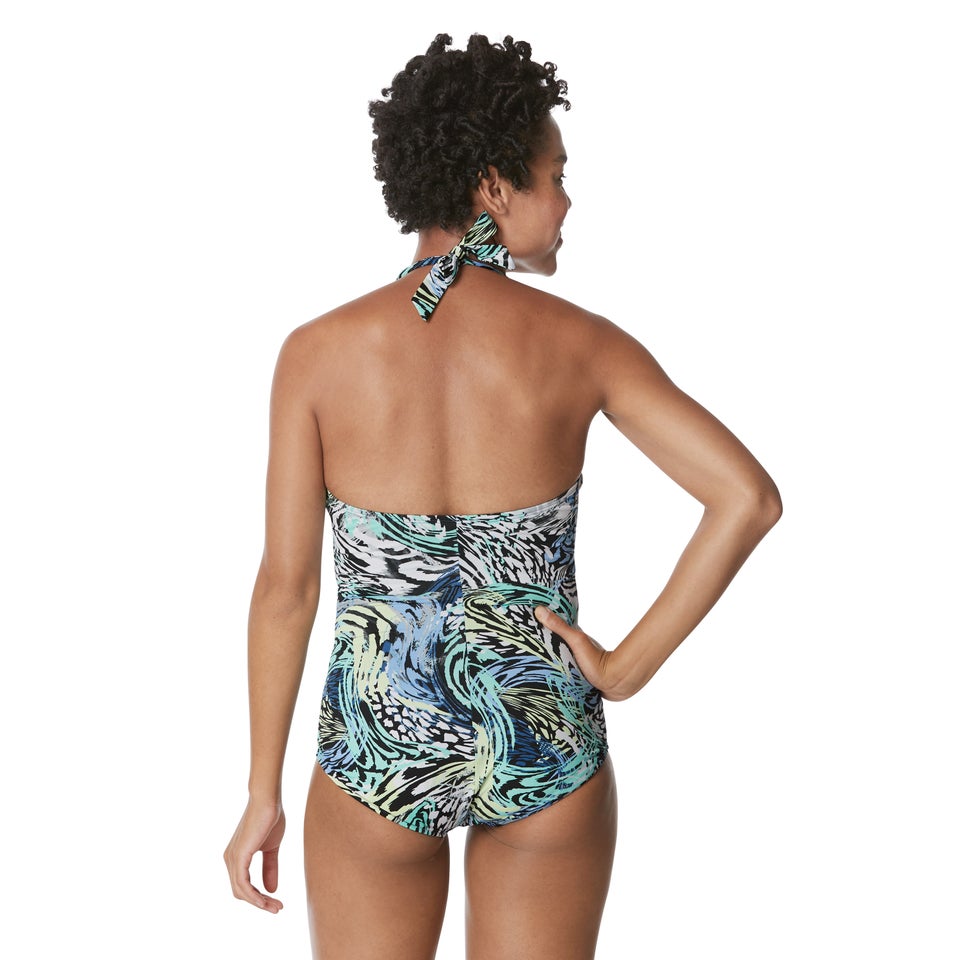 Women's Printed Halter One Piece Blue