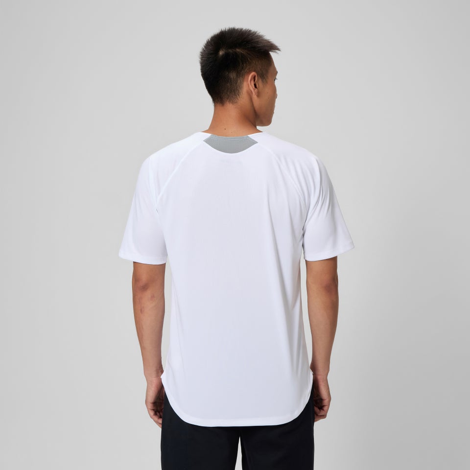 Men's Speedo Short Sleeve Swim Rashguard White