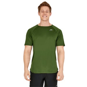 Men's Speedo Short Sleeve Swim Rashguard Green