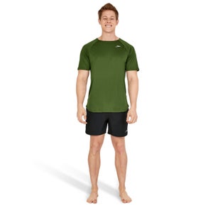 Men's Speedo Short Sleeve Swim Rashguard Green
