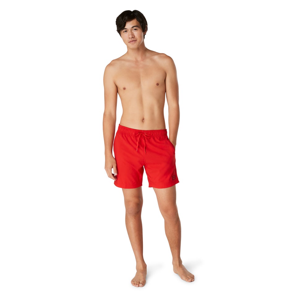 Men's Solid Redondo Edge 17" Volley Swim Trunks Red