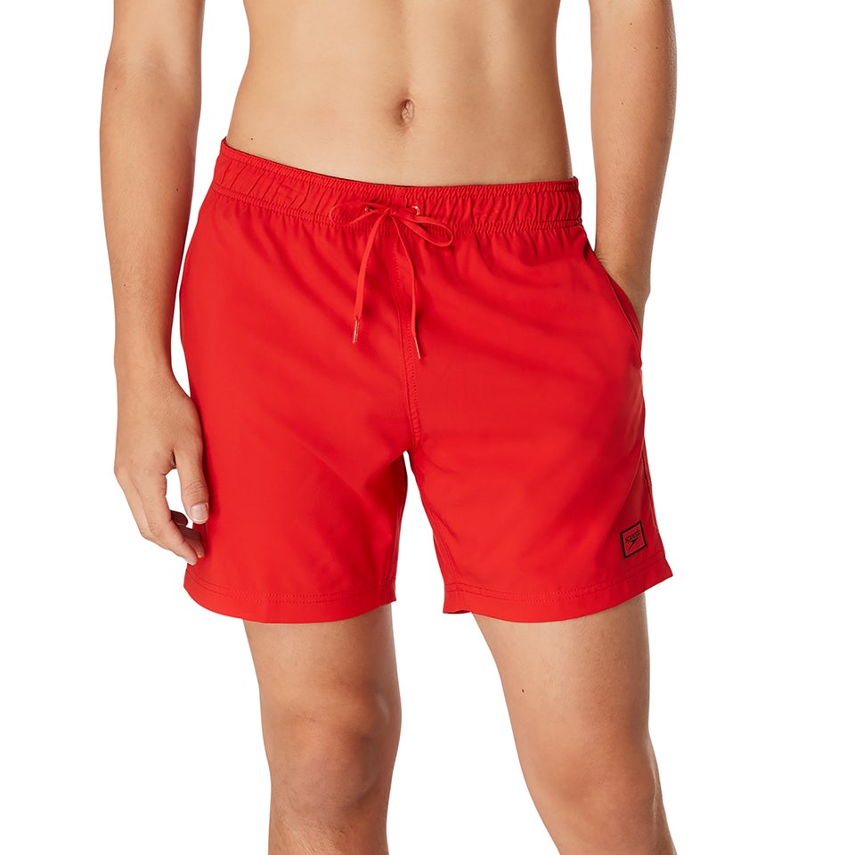 Men's Solid Redondo Edge 17" Volley Swim Trunks Red