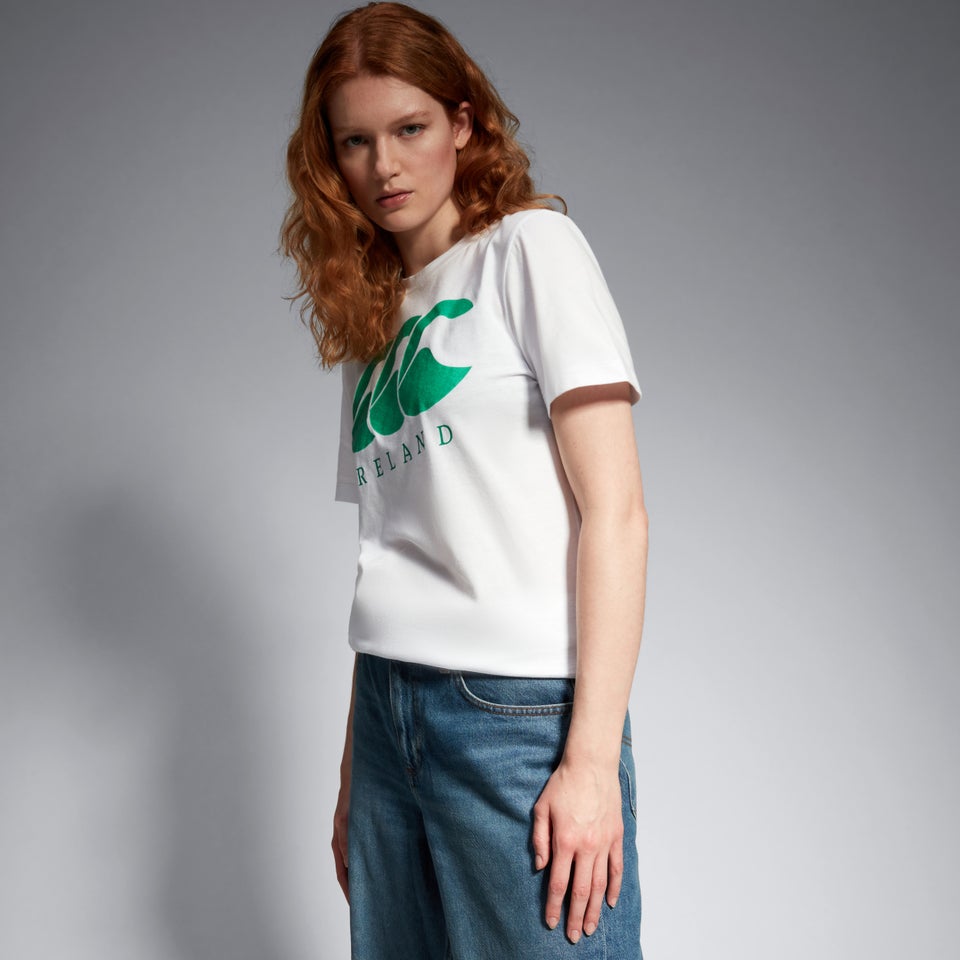 Adult Unisex Ireland Logo Tee White/Green