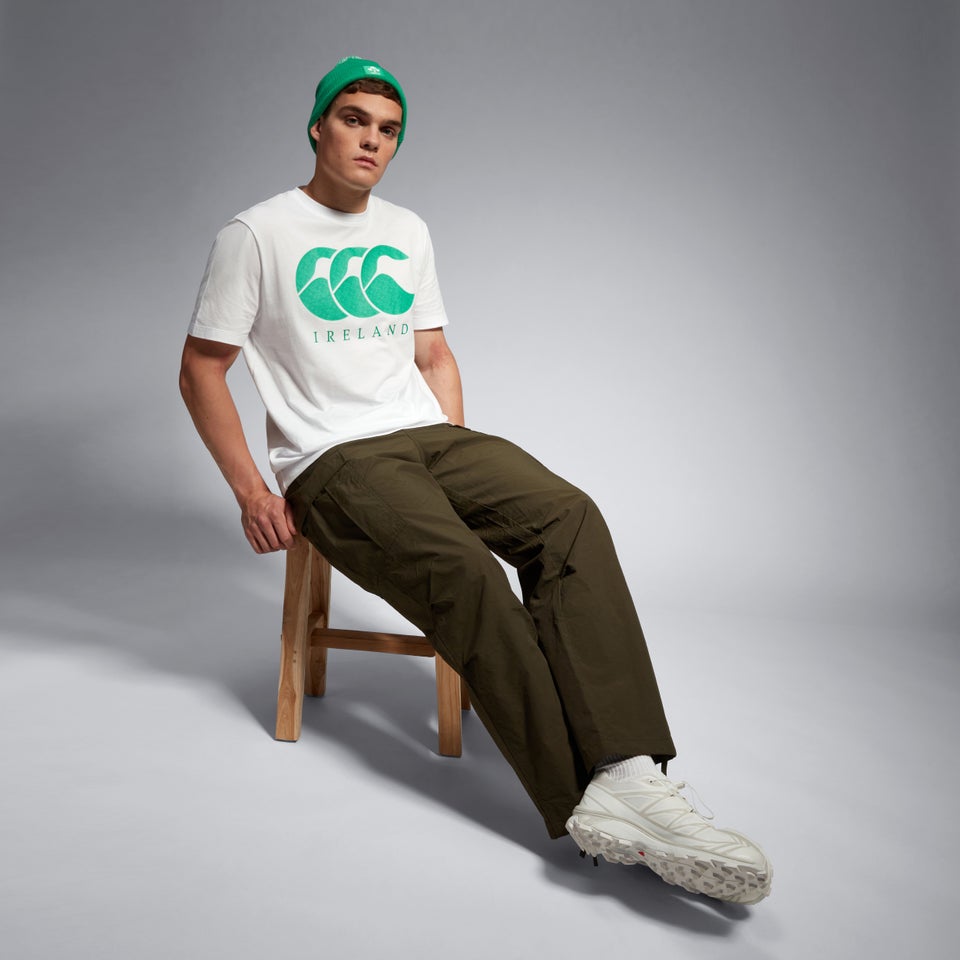 Adult Unisex Ireland Logo Tee White/Green