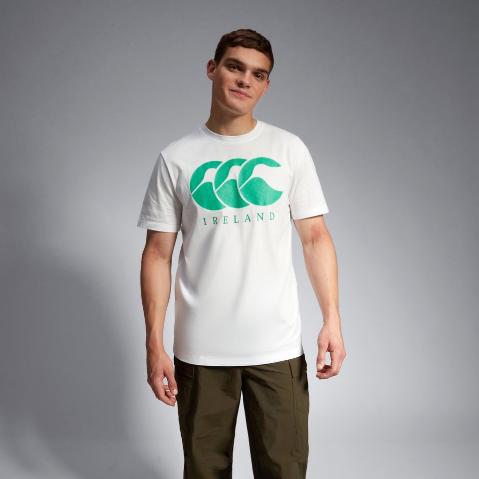 CANTERBURY IRE LOGO TEE AU WHITE/GREEN