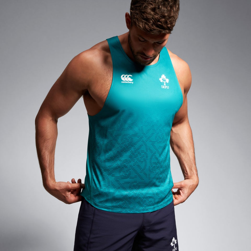 Mens Ireland Poly Training Singlet Green/Blue