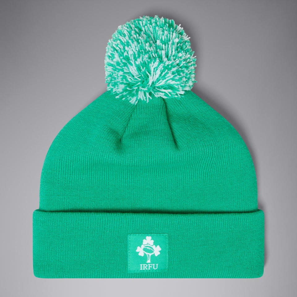 Adult Unisex Ireland Bobble Hat Green/White