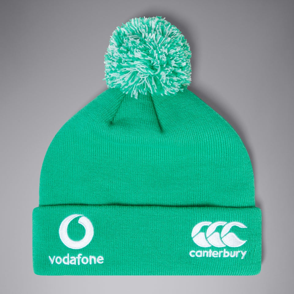 Adult Unisex Ireland Bobble Hat Green/White