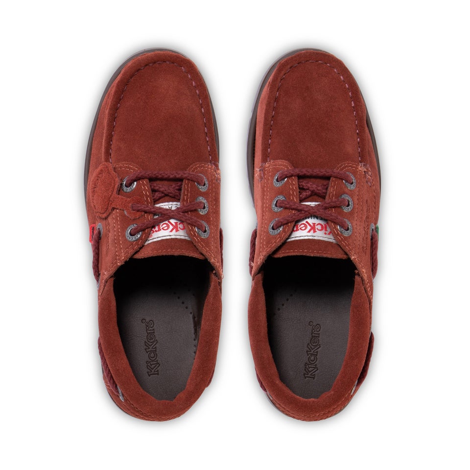 Adult Unisex Lennon Boatshoe Suede Burgundy