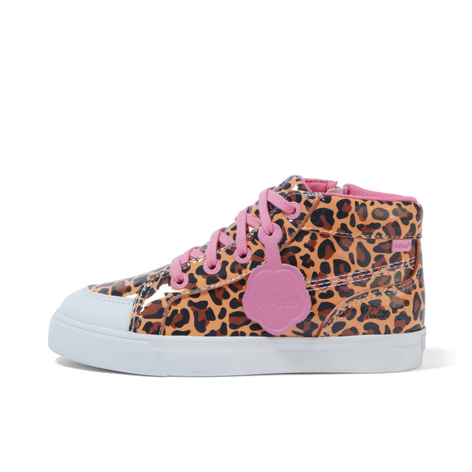 Infant Girls Tovni Hi Leopard Patent Leather Brown