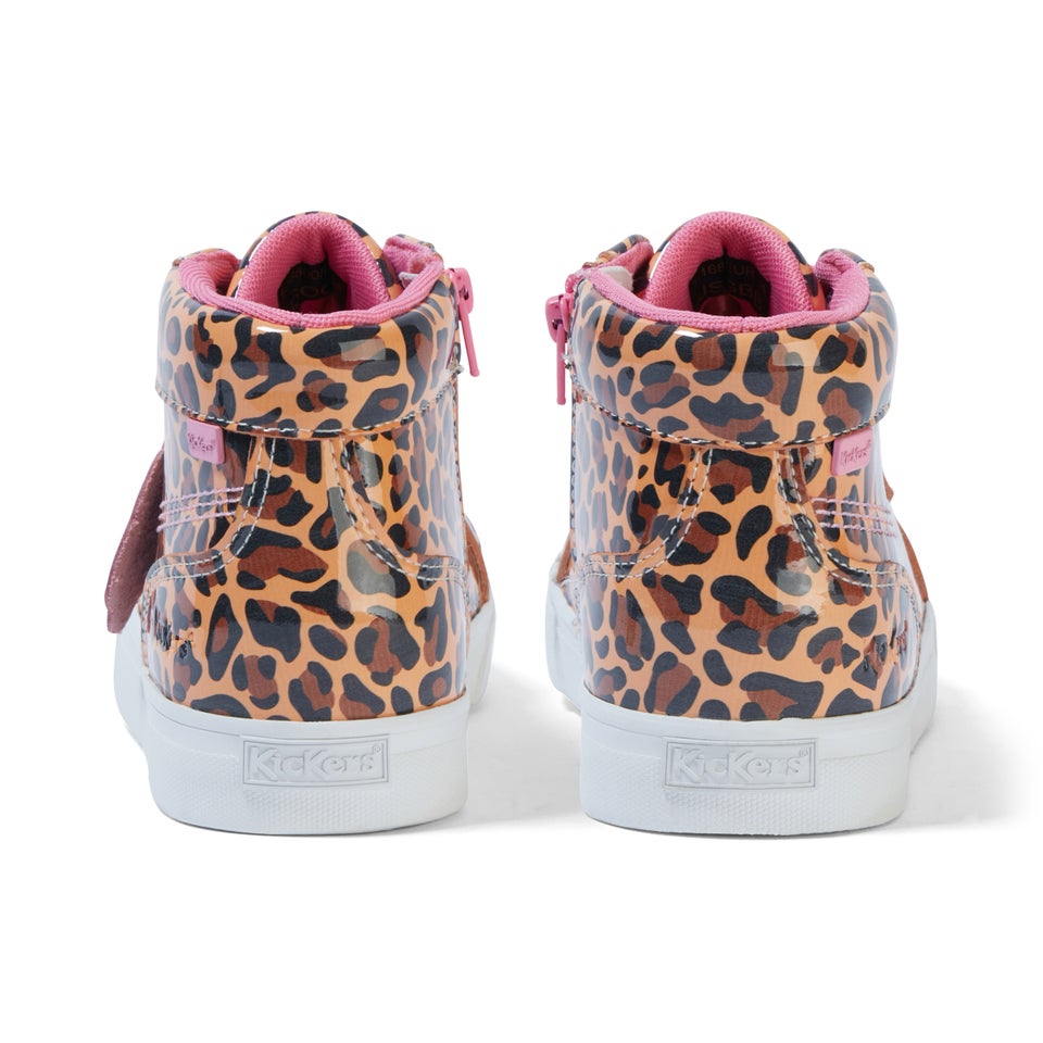 Infant Girls Tovni Hi Leopard Patent Leather Brown