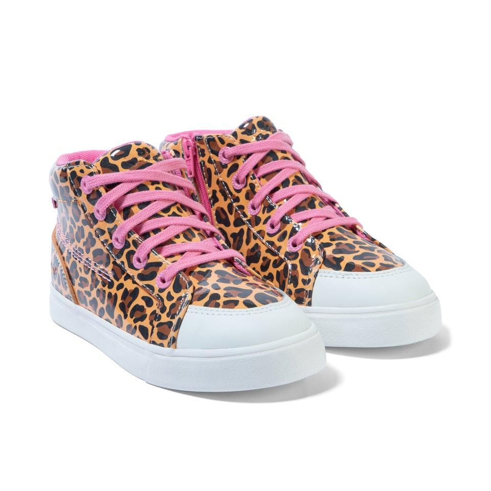 Infant Girls Tovni Hi Leopard Patent Leather Brown