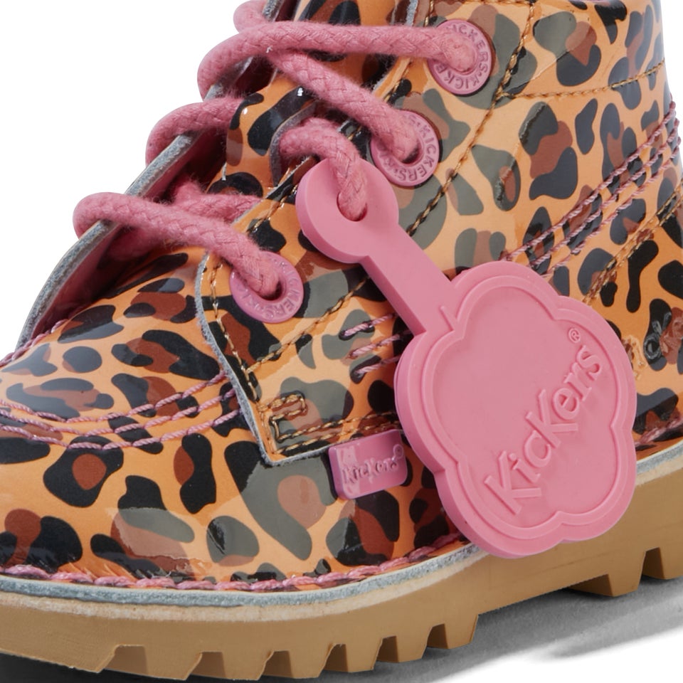 Infant Girls Kick Hi Leopard Patent Leather Brown