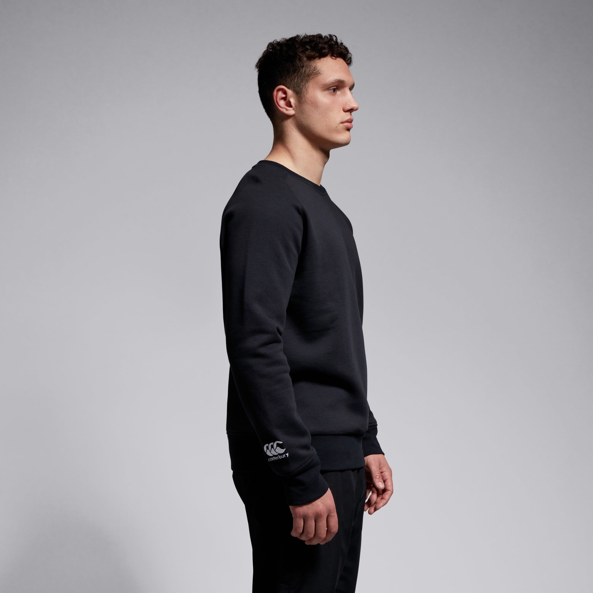 Mens Club Crew Sweatshirt Black | Canterbury