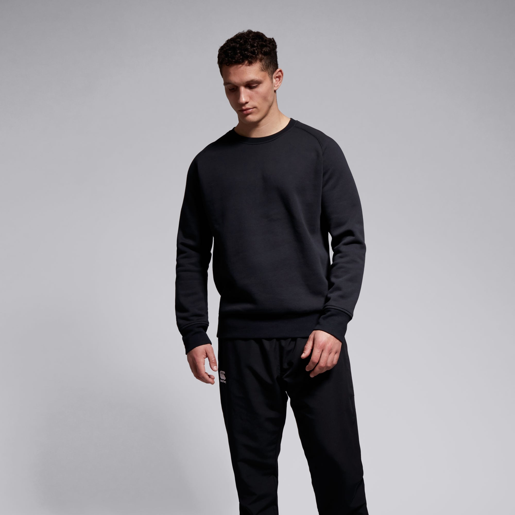 Mens Club Crew Sweatshirt Black | Canterbury