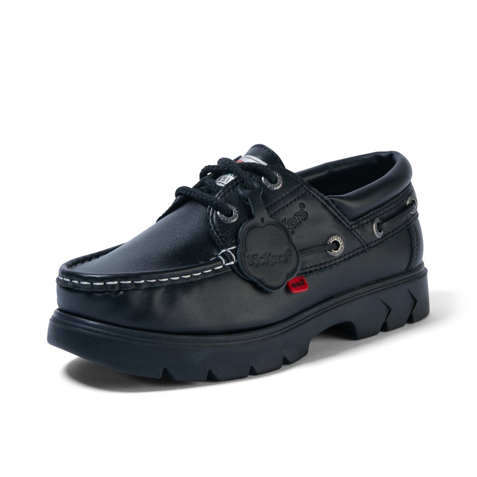 Adult Unisex Lennon Boatshoe Leather Black