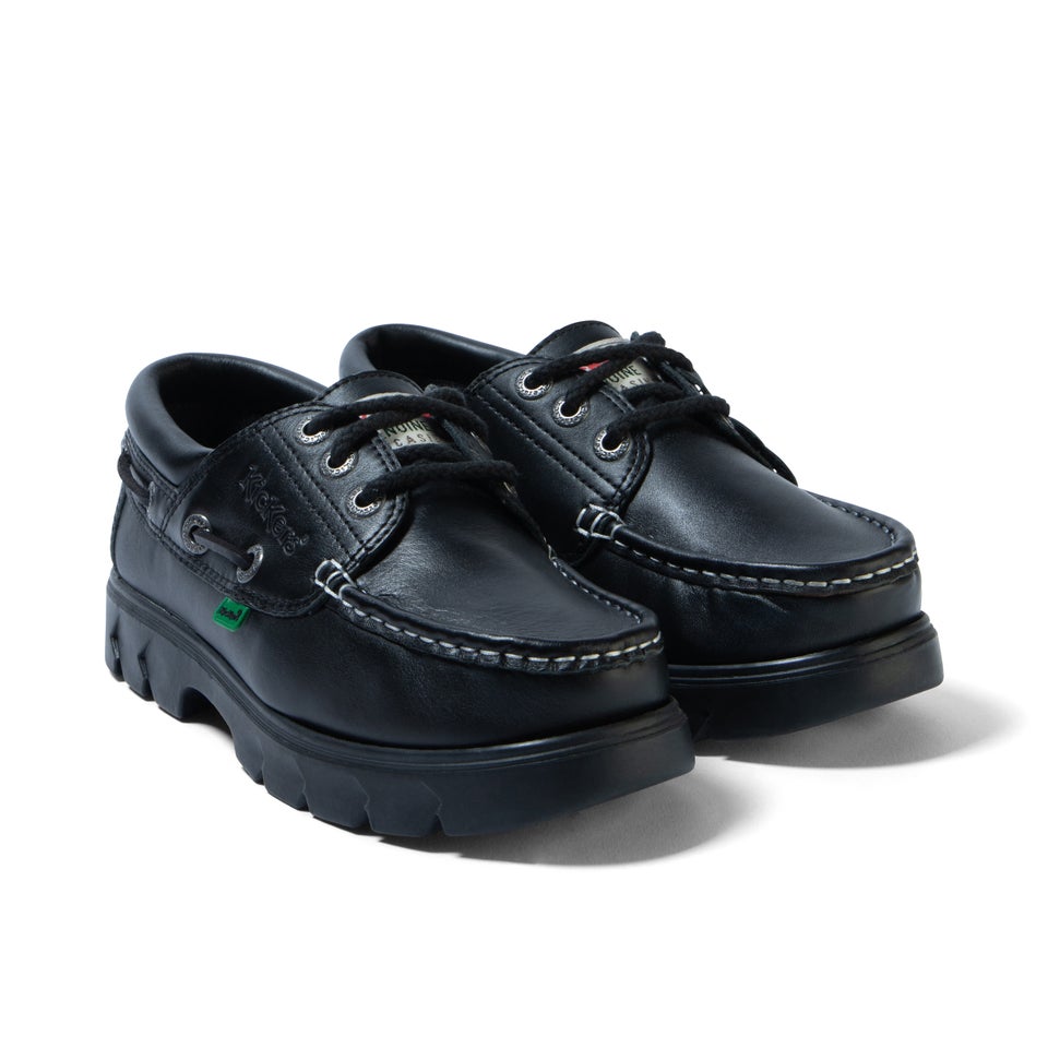 Adult Unisex Lennon Boatshoe Leather Black