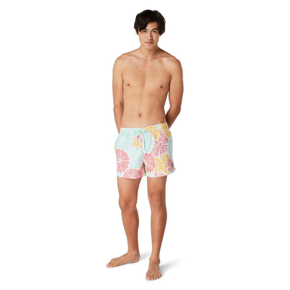 Men's Printed Redondo Edge 14" Volley Swim Trunks Yellow