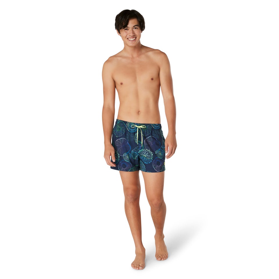 Maillot de bain à motif imprimé Rondo Edge 14 po pour hommes, vert