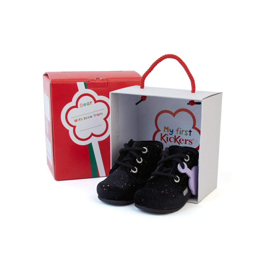 Baby Kick Hi Glitter Textile Velvet Black