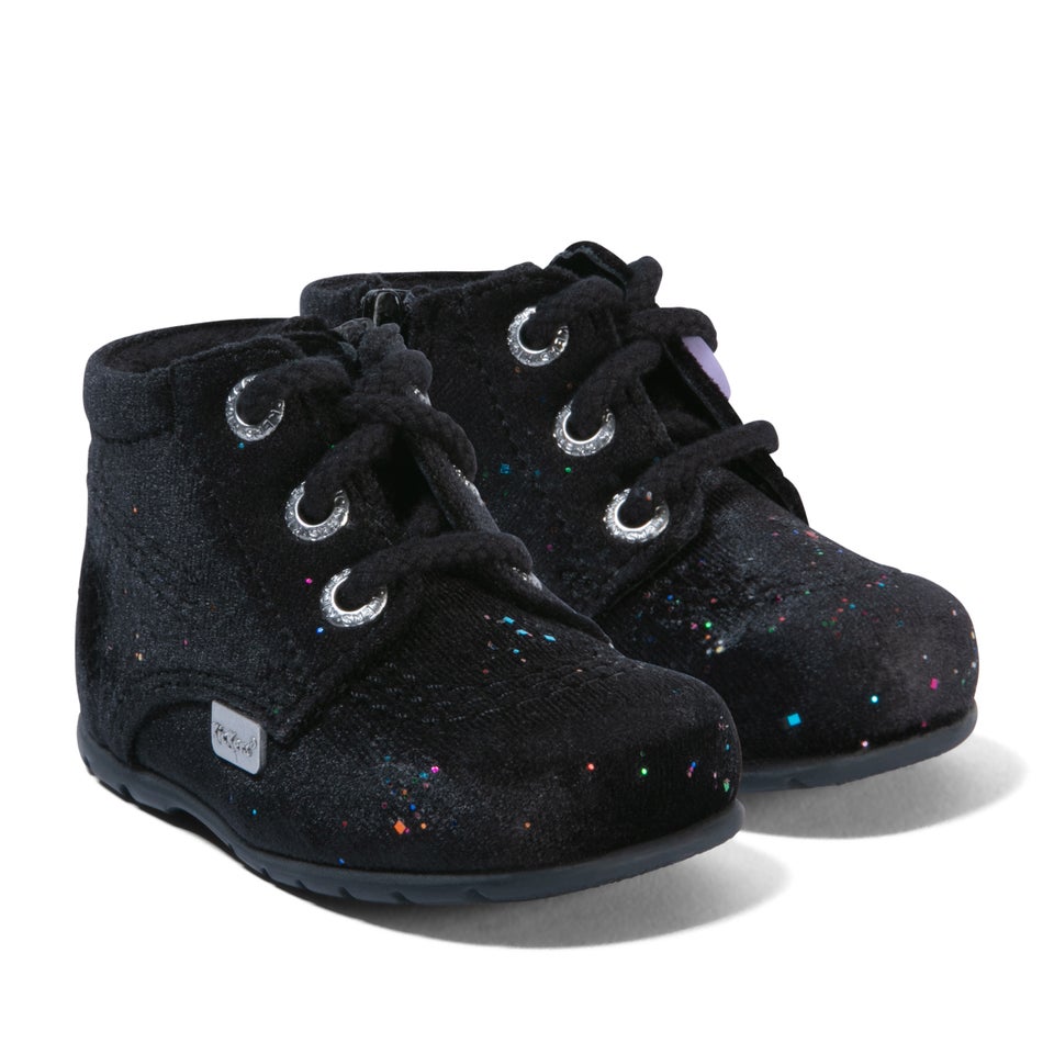 Baby Kick Hi Glitter Textile Velvet Black
