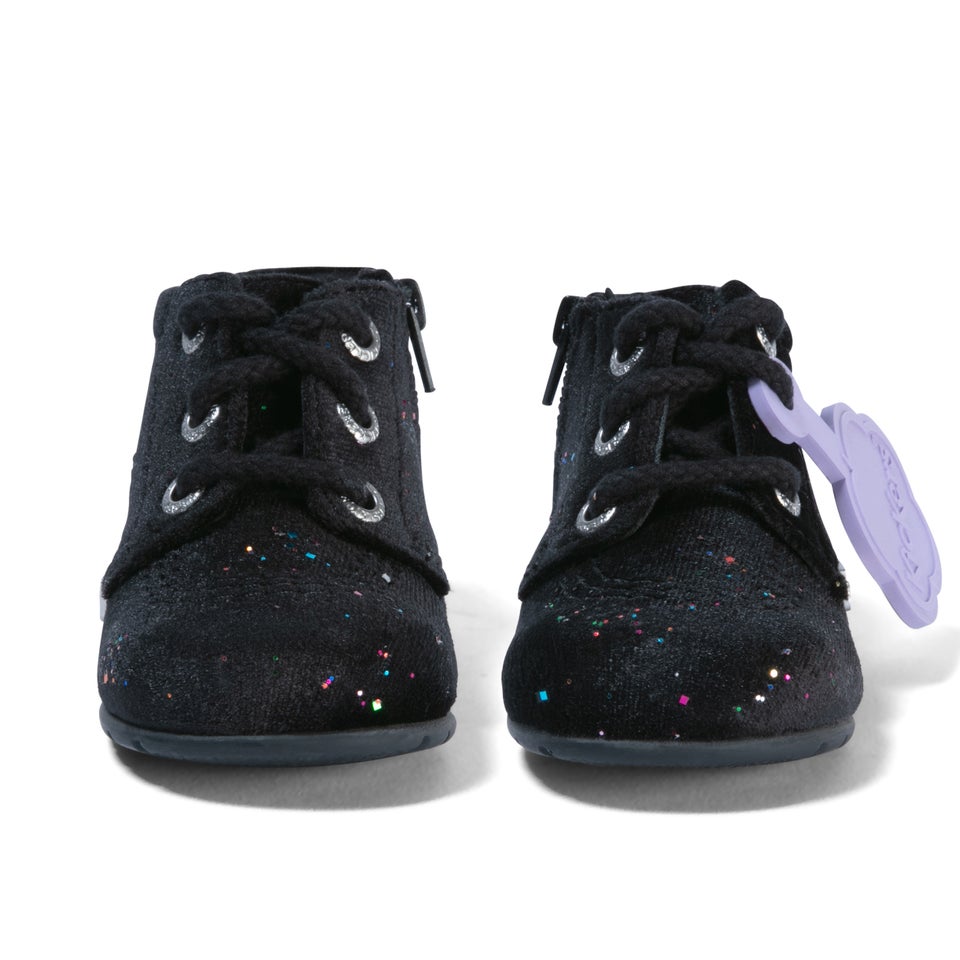 Baby Kick Hi Glitter Textile Velvet Black