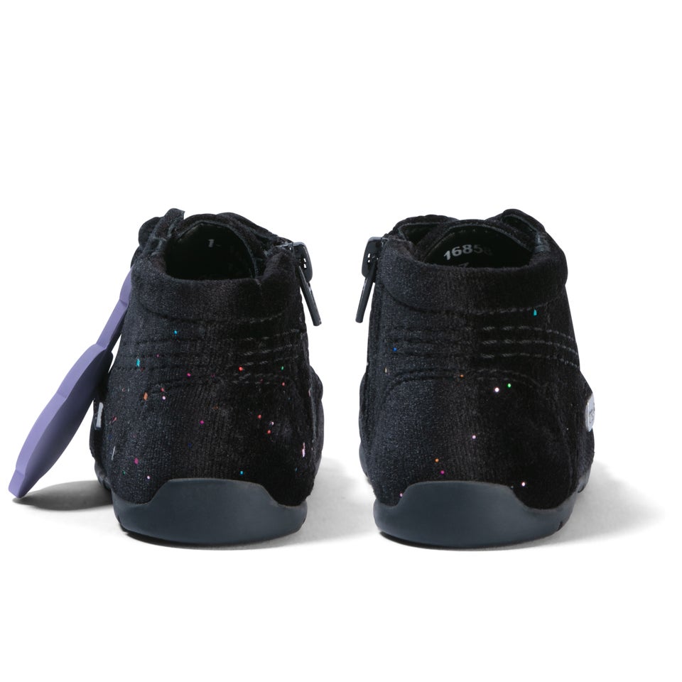 Baby Kick Hi Glitter Textile Velvet Black