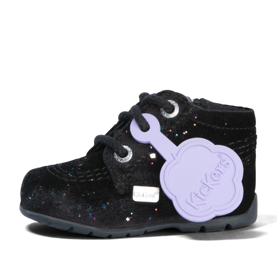 Baby Kick Hi Glitter Textile Velvet Black