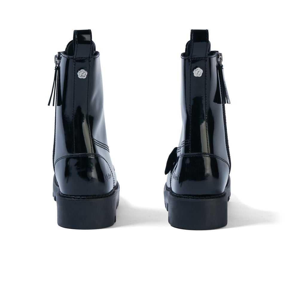 Adult Unisex Kizziie Lace Up Patent Leather Black