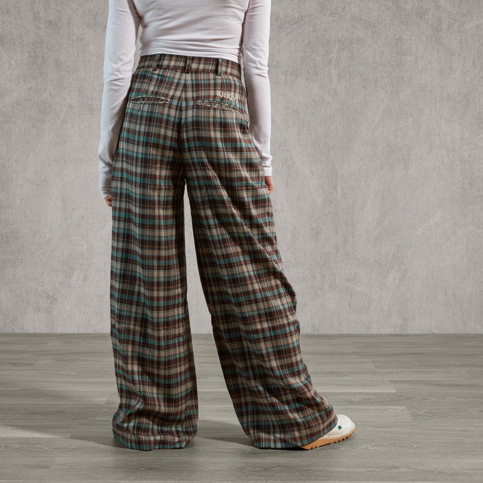 Women's Blue Check Trousers Multi