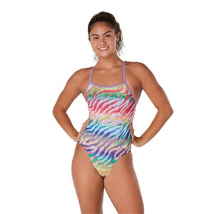 Women's Pride Printed One Tie Back One Piece Gray - 38