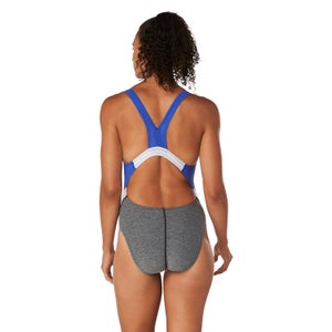 Women's Heather Quantum Fusion Splice One Piece Blue/Gray