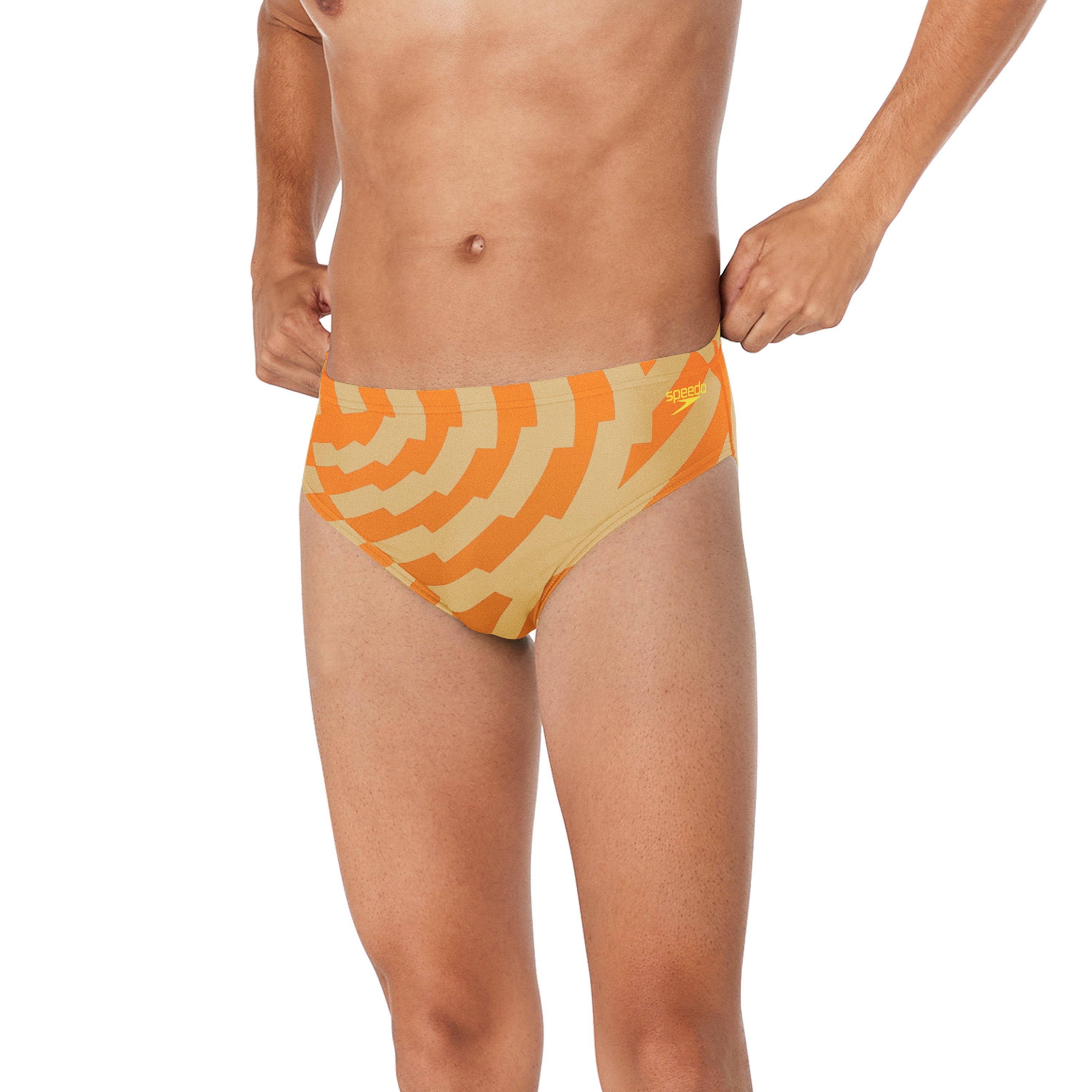 Men's Vortex Maze Brief Orange | Speedo USA