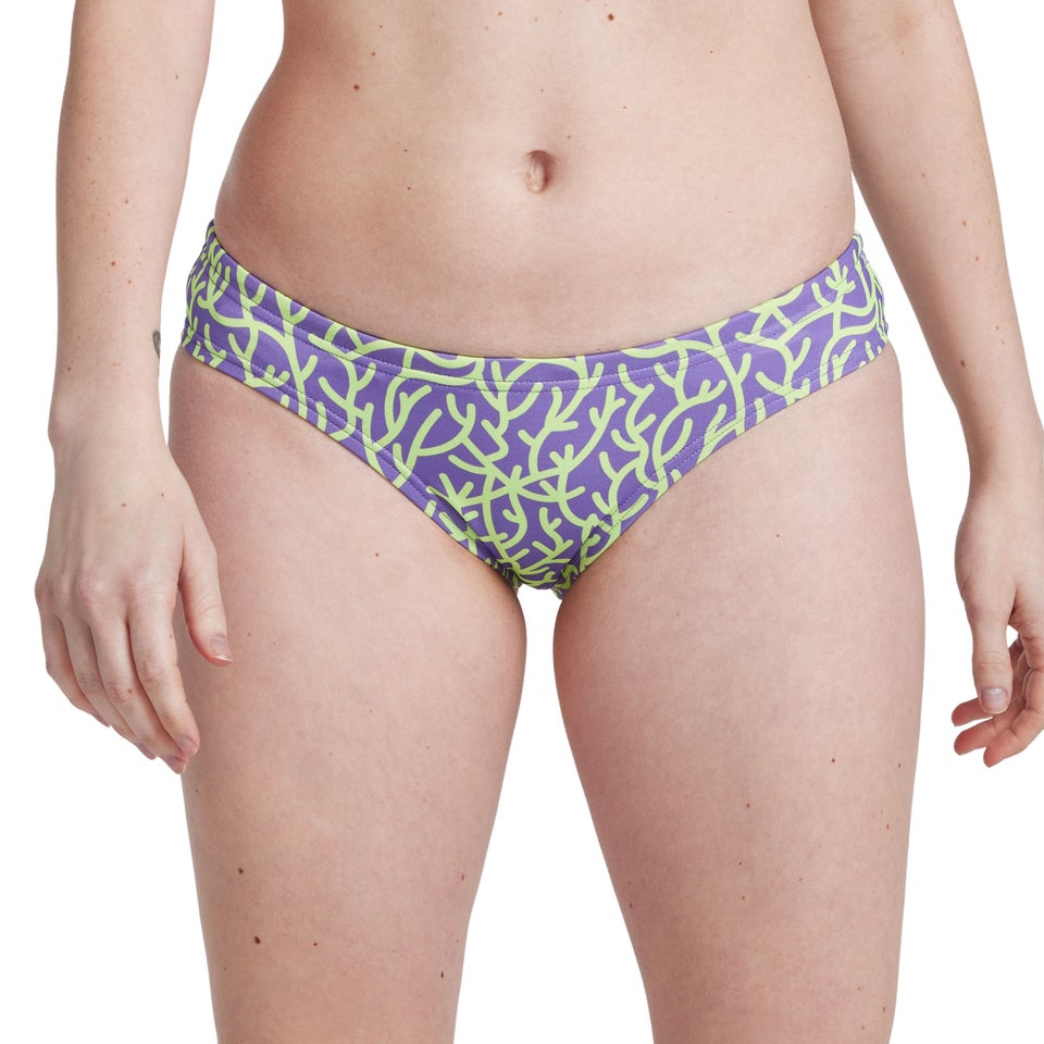 Women's Print Cheeky Hipster Bikini Bottom Purple