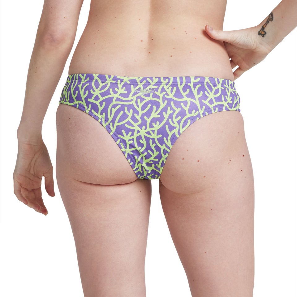 Women's Print Cheeky Hipster Bikini Bottom Purple