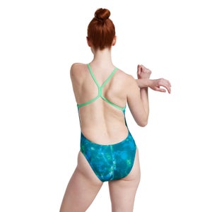 Women's Print The One Back One Piece Green