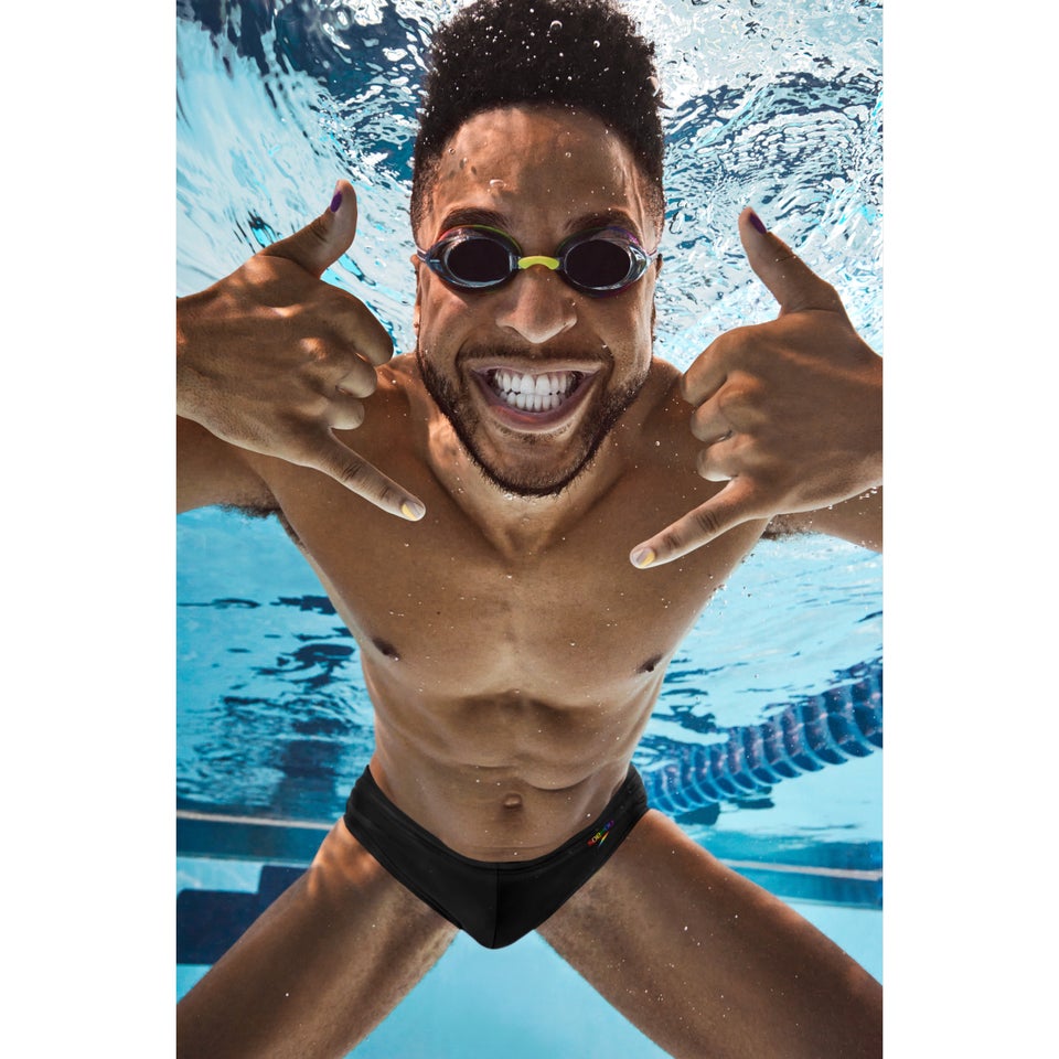 Men's Pride Graphic Solid Brief Black