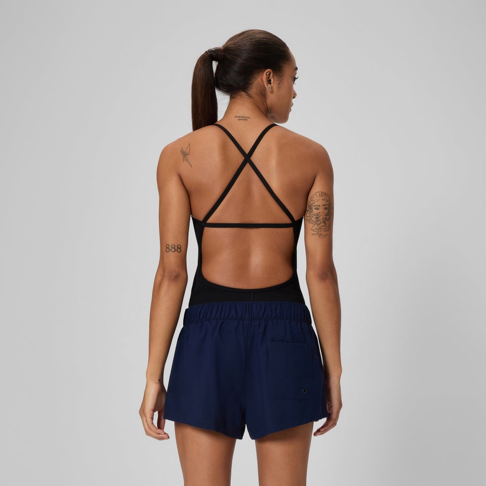 Women's Solid Volley Swim Shorts Navy